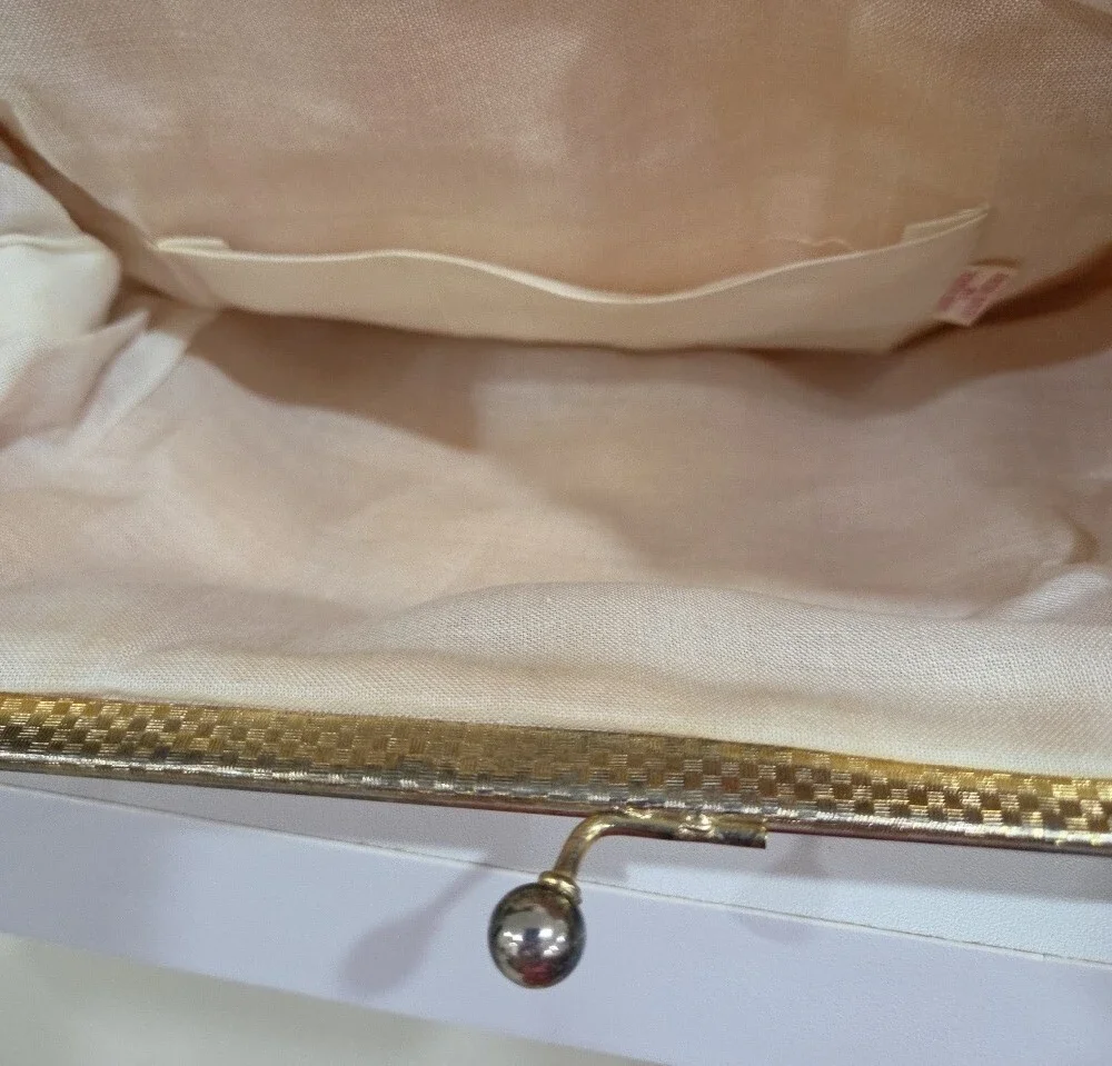 Bakerlite Vintage Beaded Pearl-Style Cream Evening Bag